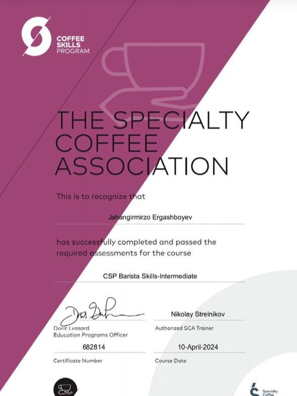 Barista Skills intermediate